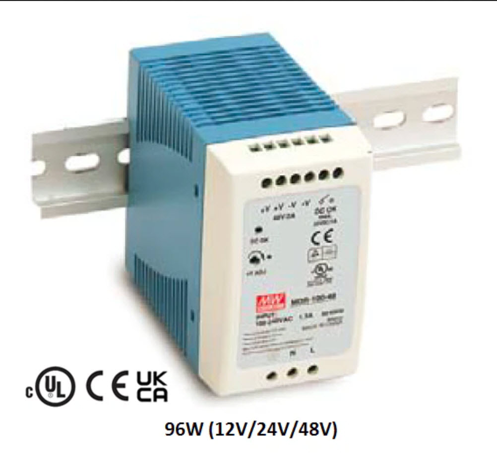 DIN-Rail 48VDC 96W Power Supply - Click Image to Close